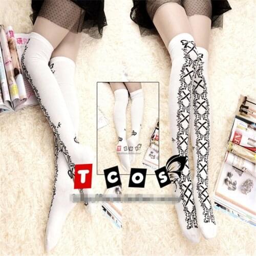 Lolita Socks Anime Cute Cartoon Pattern Long Socks Girls Cosplay Stockings H