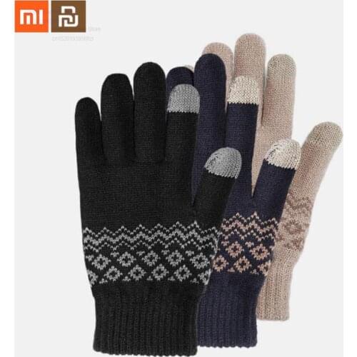 New xiaomi touch screen warm velvet gloves plus velvet can keep finger touch screen winter gloves couple models smart home