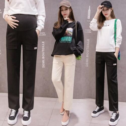 Autumn new pregnant women trousers cotton casual nine pants wearing stomach lift pants pregnant women pants