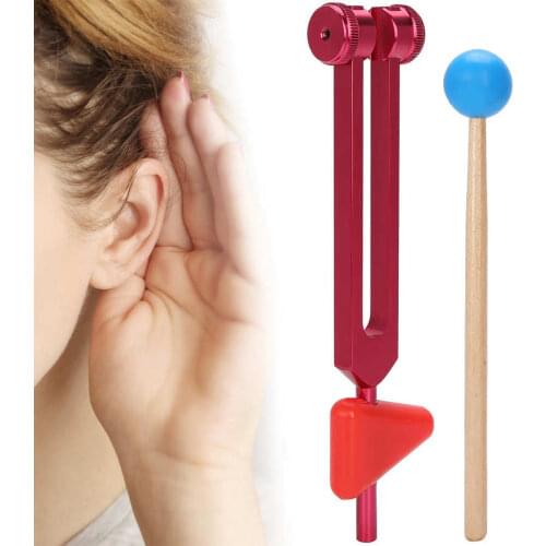 Portable Aluminum Alloy Tuning Fork Sound Healing Therapy Tuning Fork with Hammer for Healthy Care Pill Medicine Holder