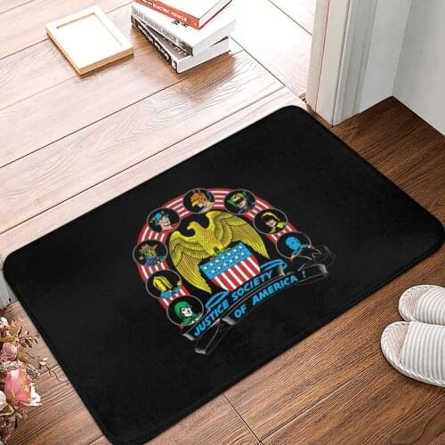 Justice Society Of America Doormat Carpet Mat Rug Polyester PVC Non-Slip Floor Decor Bath Bathroom Kitchen Bedroom 40x60