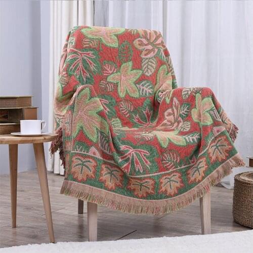 Drop Shipping Maple leaf sofa towel sofas covers Cotton for sofa blanket with tassel Slipcover Seat Couch Cover for living room