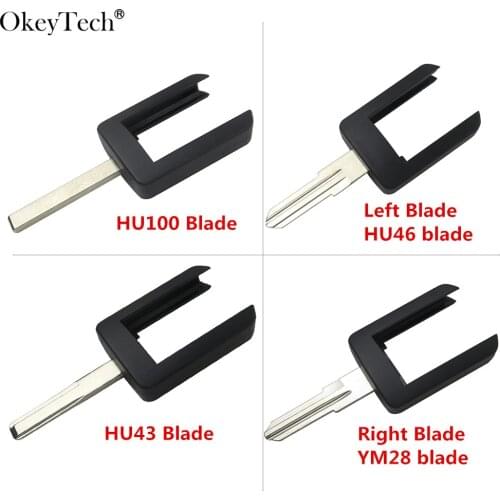 Okeytech For Vauxhall Opel Corsa Combo Meriva Remote Key Head Shell Fob With Left Blade/Right Blade/HU43 Blade/HU100 Blade