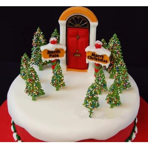 Christmas Door Shape Silicone Fondant Mold For DIY Cake Chocolate Dessert Decoration Kitchen Baking Tool
