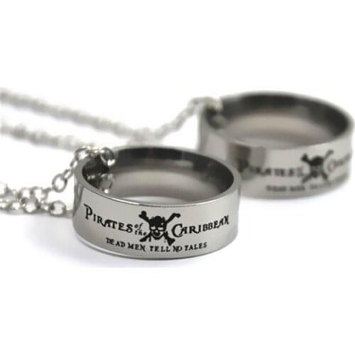 Pirates of the Caribbean Necklace Dead men tell no tales Necklace stainless steel pendant necklace