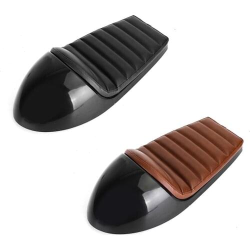 Areyourshop Vintage Retro Flat Hump Bench Custom Scrambler Seat Saddle Cafe Racer Universal for Honda for Kawasaki for Yamaha