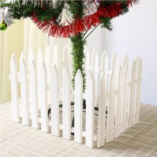 20pcs,30*11.5cm,Christmas Supplies Christmas Tree Decoration White Plastic Fence Garden,Courtyard garden fence