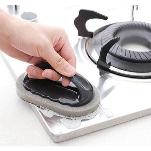 Magic Eraser Sponge Brush Cleaning Sponge Kitchen Accessories Strong Decontamination Brush Handle Kitchen Bathroom Accessories
