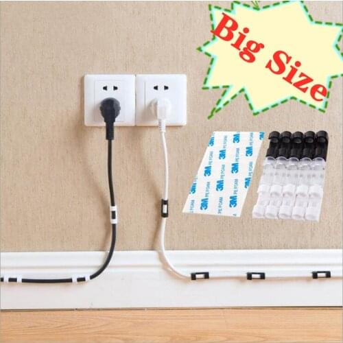 Cable Organizer Clips Cable Management Desktop & Workstation ABS Wire Manager Cord Holder USB Charging Data Line Bobbin Winder