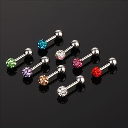 2PCS Shambhala Crystal Ear Studs Cartilage Earring for Women Stainless Steel Zircon Small Stud Earring Ear Piercing Jewelry