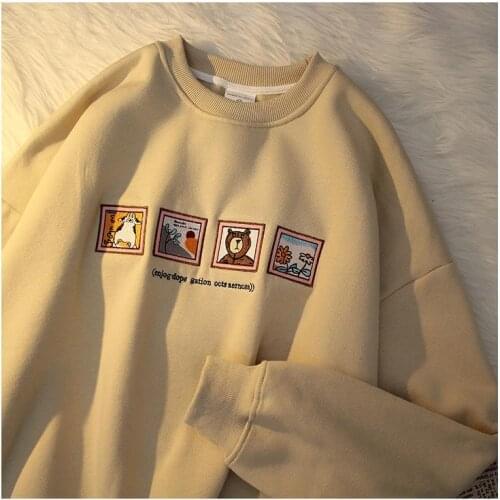 Woman Hoodies Oversize Female Loose Bear Cotton Solid Warm Women Sweatshirts Couple Fashion Plus Size sweatshirt women goth Girl