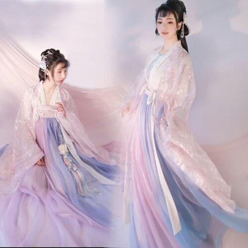 Female Modern Hanfu Girl Dance Fairy Oriental Costume Women Chinese Style Traditional Dress Halloween Suit Ancient Clothes Party