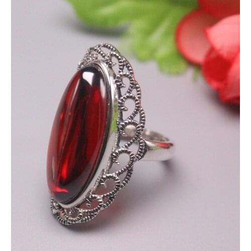 Genuine/Original Silver 925 Sterling Silver Ring for Weddings Eternity Ring for Women Great Gift for Ladies Garnet Elegant Ring