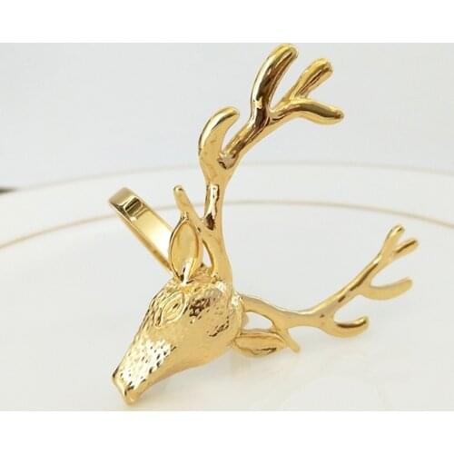 1Pcs Reindeer Napkin Rings Serviette Holders for Everyday Table Decorations