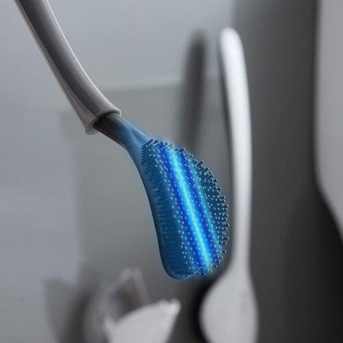 1pc TPR silicone brush head toilet brush no dead corner wash toilet brush household creative bathroom cleaning