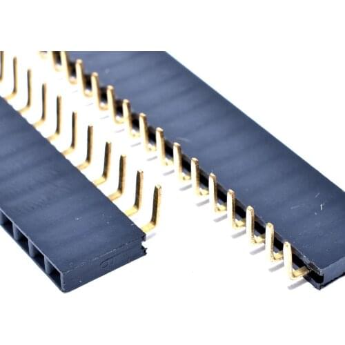 10pcs 1x40Pin 40P 2.54mm Right Angle Single Row Female Pin Header Socket Connector for PCB BOARD