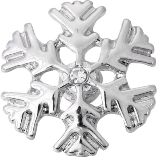 10pcs/lot New Arrival Christmas Snowflake Snap Button Jewelry Rhinestone 18mm Metal Snap Buttons Fit Snap Bracelet for Women