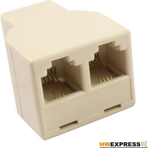10 PCS RJ11 4 Pins Female 1 to 2 Telephone Splitter Connector Adapter