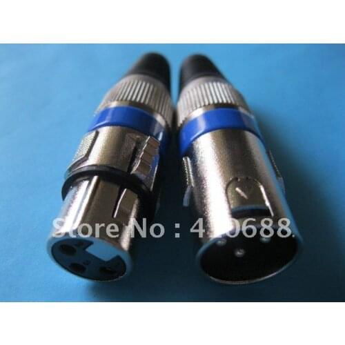3 pin XLR Audio Cable Connector MIC Male Plug & Female Jack 2 Set