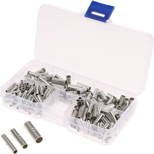 200 Pieces Non-Insulated Butt Connectors 22-18AWG 16-14AWG 12-10AWG Wire Crimp
