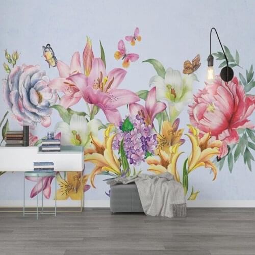 Custom 3D Mural Wallpaper Modern Hand-painted Flowers Wall Painting Living Room Bedroom Romantic Home Decor Papel De Parede Sala