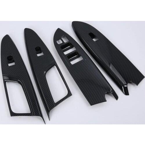 4PCS ABS Chrome Car Interior Door Window Lift Glass Switch Buttons Cover Molding For Mitsubishi Eclipse Cross 2018 Car Styling