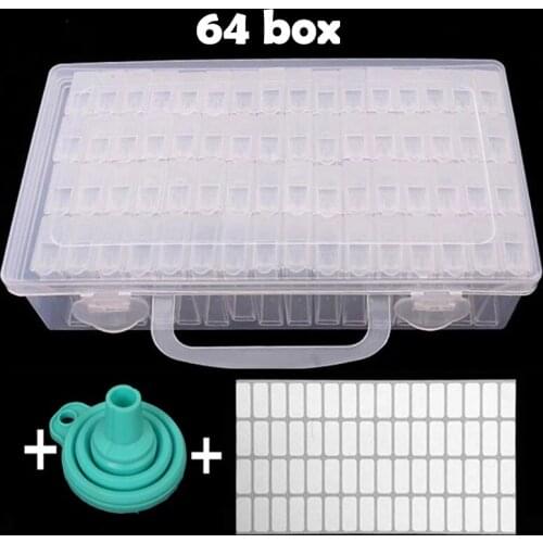 64pcs Diamond Painting Tools Accessories Storage Box Beads Container Diamond Embroidery Stone Diamont Mosaic Box
