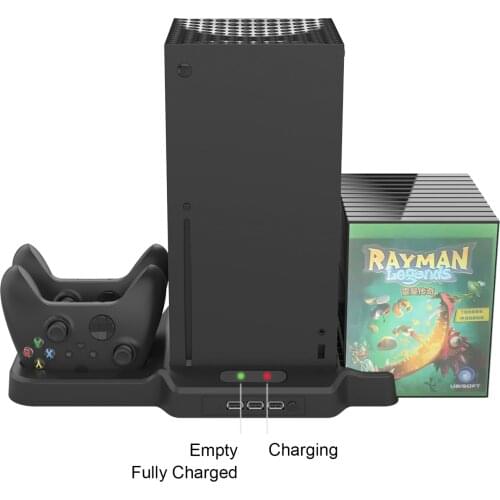 Game Console Accessories Vertical Stand Game Controllers Shelf For Xbox Series X/S With 3 Ports USB 2.0 Hub 2Pcs Cooling Fan