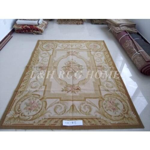 Free Shipping 4.9'X6.5' Woolen Aubusson rug handmade 100% wool rugs and carpets