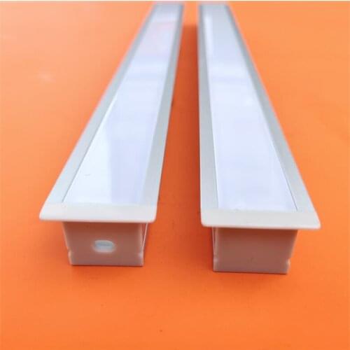 YANGMIN Free Shipping 2M/PCS Recessed LED Stips Housing with Milky white PC cover and End Caps and Mounting Clips