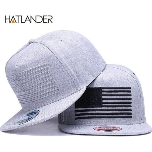 [HATLANDER] Raised flag embroidery cool flat bill baseball cap mens gorras snapbacks 3D flag hat ourdoor hip hop snapback caps