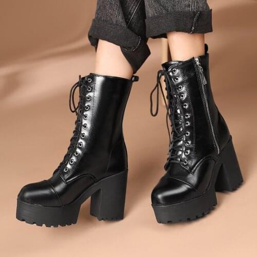 Big Size Lace up boots boots women woman winter boots women women shoes botas