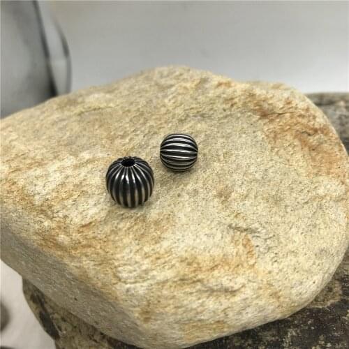 3-4mm Small Hole Beads Stainless Steel Vintage Oval Charms Spacer Bead for String Bracelets Jewelry Making Wholesale