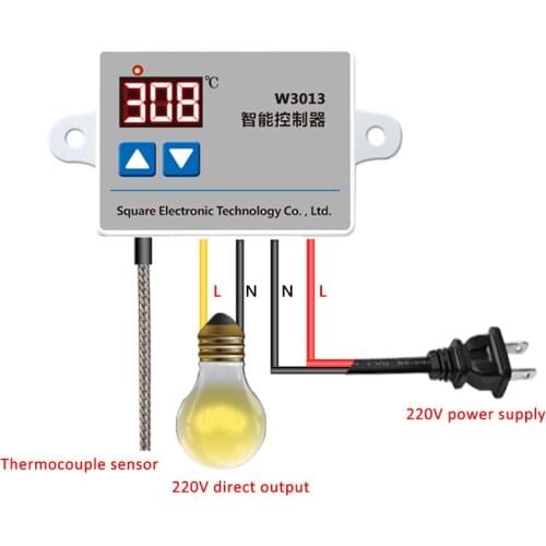 110V 220V AC Digital LED Temperature Controller W3013 For Incubator Cooling Heating Switch K-type Thermocouple Thermostat