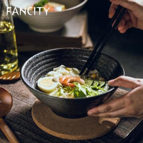 FANCITY Japanese creative ceramic bowl soup noodle bowl household rice bowl beef noodle bowl ramen bowl dumpling bowl restaurant