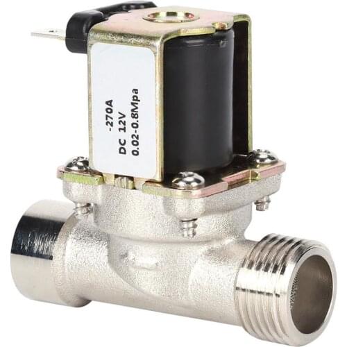 G1/4 inch Water Pressure Valve 2-Position 2-Way Brass Plating Mechanical Normal Closed Inlet DC12V Mechanical Valve