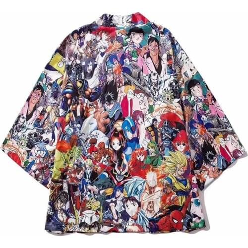 Kimono Robe Haori Japanese Asian Clothes for Men Unisex Crane pattern Yukata Retro Party Plus Size Tangsuit Loose Japan Fashion