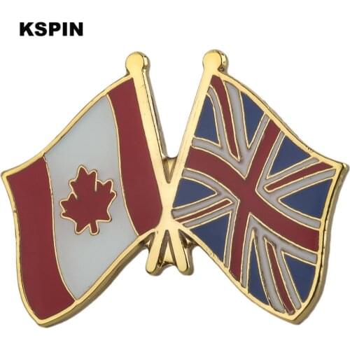 Canada&United Kingdom Friendship Lapel Pins Flag Lapel Pins Country Flag Badge Flag Badge Brooch KS2210