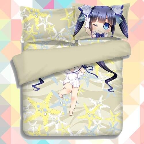Anime Cartoon Dungeon ni Deai wo Motomeru no wa Machigatteiru Darou ka Quilt Cover Soft Printed Bedding Set Duvet Cover Set No.1