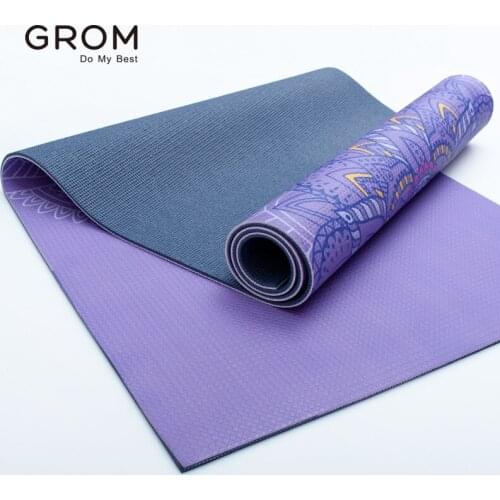 6MM PVC Yoga Mat Sport Rug Non-slip Yoga Carpet Pilates Mat Fitness Exercise Pad Anti-slip Printing Blanket with Free Yoga Strap