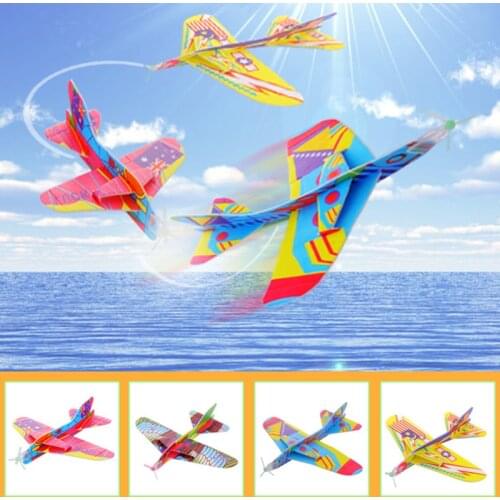 Creative Magic Roundabout Combat Aircraft Toys For Children Foam Paper Airplane Model Hand Throw Flying Glider Planes Kids Toys
