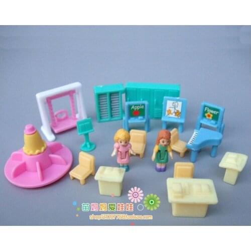 Fee shipping mini funiture toy 18 items play doll house accessories for girls birthday new year present gift