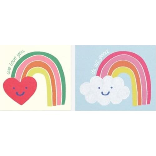 50pcs Big Size Rainbow Heart Paper Sticker Wedding Party Decoration Cute Cloud Gift Sticker DIY Cake Packaging Seal Sticker