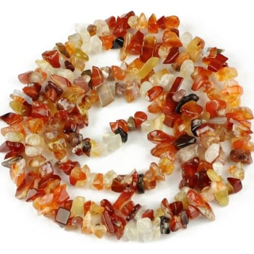 YHBZRET Natural Red carnelian Irregular Gravel stone beads 86cm long Chips beads for Jewelry making accessories bracelet DIY