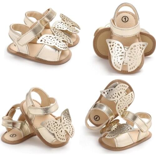 2021 Brand New Newborn Toddler Infant Baby Boys Girls Soft Sole Crib Shoes Cute Butterfly Summer Sandals Shoes