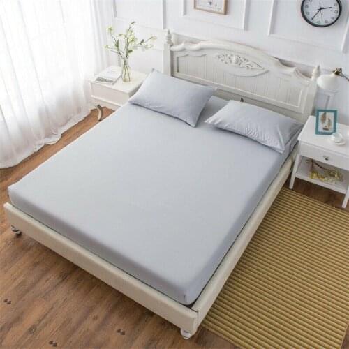 New Portable Bed Fitted Sheet Elastic Sheets Solid Single Twin Full Queen King Bedding Cover 3 Size