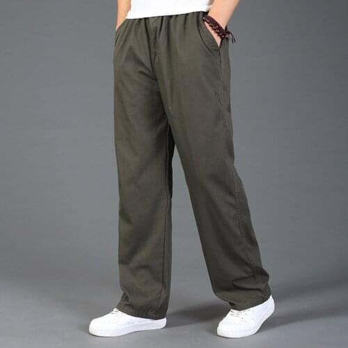 New arrival fashion Casual Pants Men Autumn Winter Trousers Cotton Elastic Waist Mens large plus size L XL 2XL 3XL 4XL 5XL 6XL