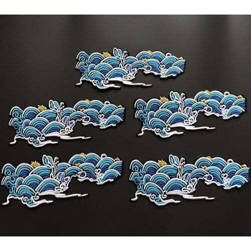New Blue Cloud Embroidery Cloth Sticker Adhesive Patch Repair Hole Dress Decoration Accessories Manual DIY