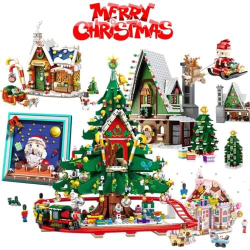 New Sembo Block 486PCS Christmas Santa Series Claus Crystal Snow Ball Box Tree Building Block Bricks Toy Friends Kid Gift