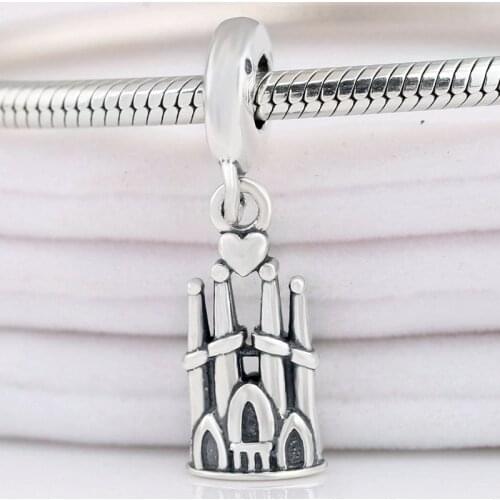 Original La Sagrada Familia Dangle Pendant Beads Fit 925 Sterling Silver Bead Charm Bracelet Bangle DIY Jewelry